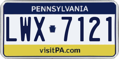 PA license plate LWX7121