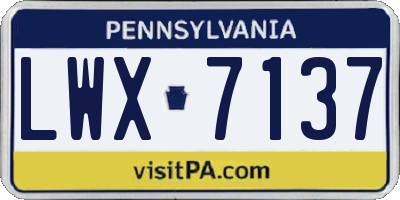 PA license plate LWX7137