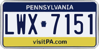 PA license plate LWX7151