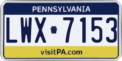 PA license plate LWX7153