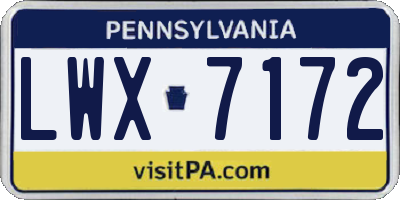 PA license plate LWX7172