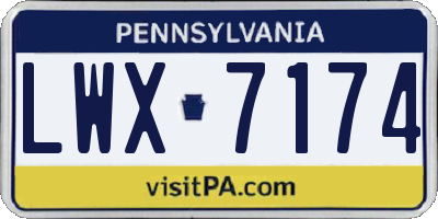 PA license plate LWX7174