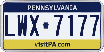 PA license plate LWX7177