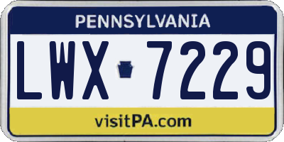 PA license plate LWX7229
