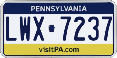 PA license plate LWX7237