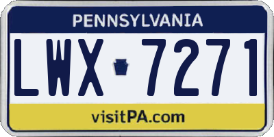 PA license plate LWX7271