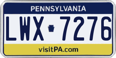 PA license plate LWX7276