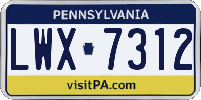 PA license plate LWX7312