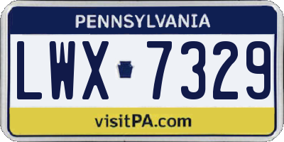 PA license plate LWX7329