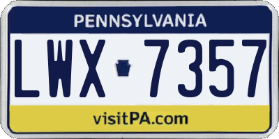 PA license plate LWX7357