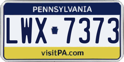 PA license plate LWX7373