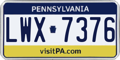 PA license plate LWX7376