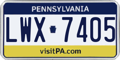 PA license plate LWX7405