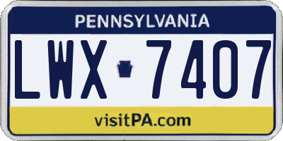 PA license plate LWX7407