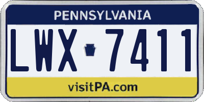 PA license plate LWX7411