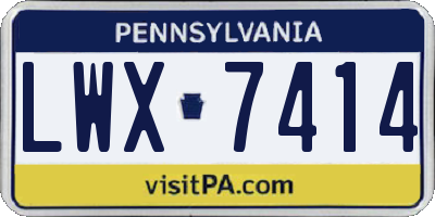 PA license plate LWX7414