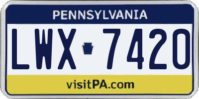 PA license plate LWX7420