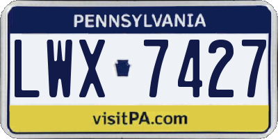 PA license plate LWX7427