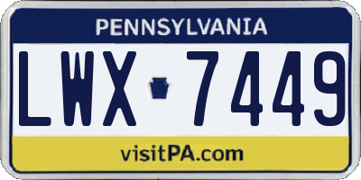 PA license plate LWX7449