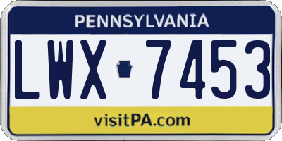 PA license plate LWX7453