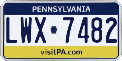PA license plate LWX7482