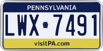 PA license plate LWX7491