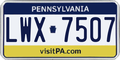 PA license plate LWX7507