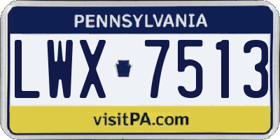 PA license plate LWX7513
