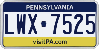 PA license plate LWX7525