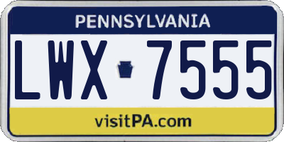 PA license plate LWX7555