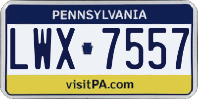 PA license plate LWX7557