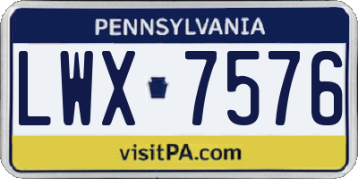 PA license plate LWX7576