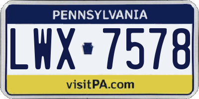 PA license plate LWX7578