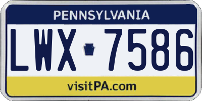 PA license plate LWX7586