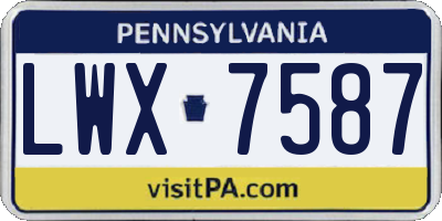 PA license plate LWX7587