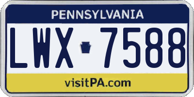 PA license plate LWX7588