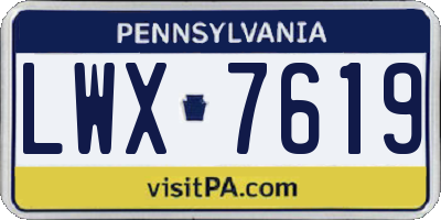 PA license plate LWX7619