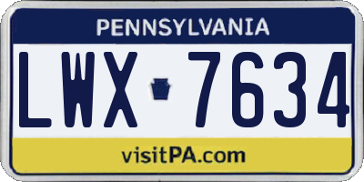 PA license plate LWX7634