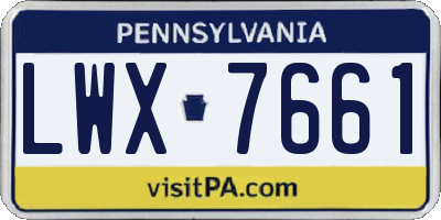 PA license plate LWX7661