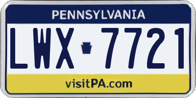 PA license plate LWX7721