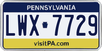 PA license plate LWX7729