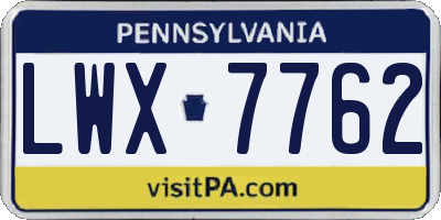 PA license plate LWX7762