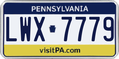 PA license plate LWX7779