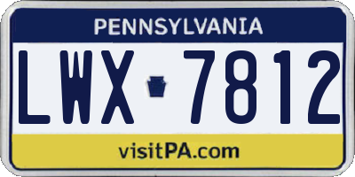 PA license plate LWX7812