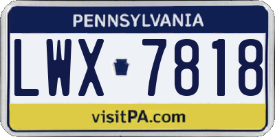 PA license plate LWX7818
