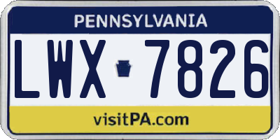 PA license plate LWX7826