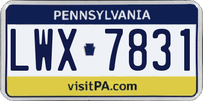 PA license plate LWX7831