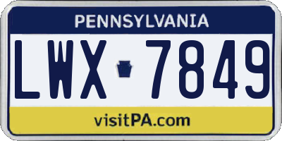 PA license plate LWX7849