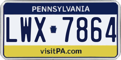 PA license plate LWX7864