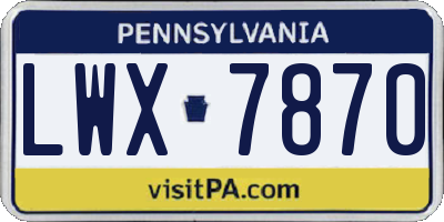 PA license plate LWX7870